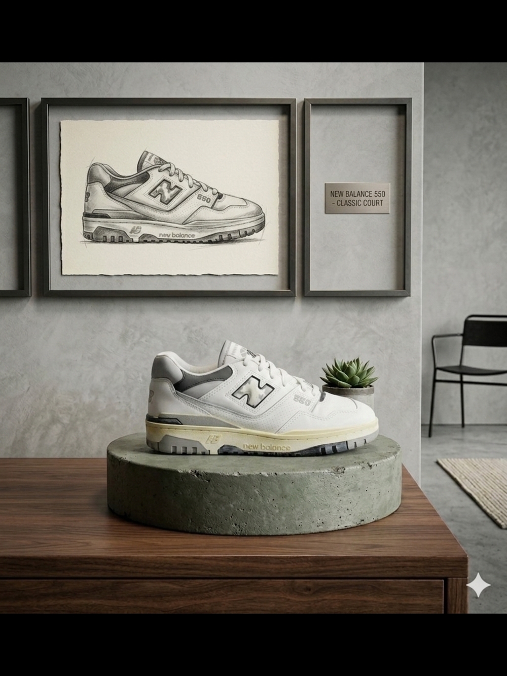 7.5 Mens/9 Womens, New Balance 550 VGB White Gray BB550VGB, New In Box